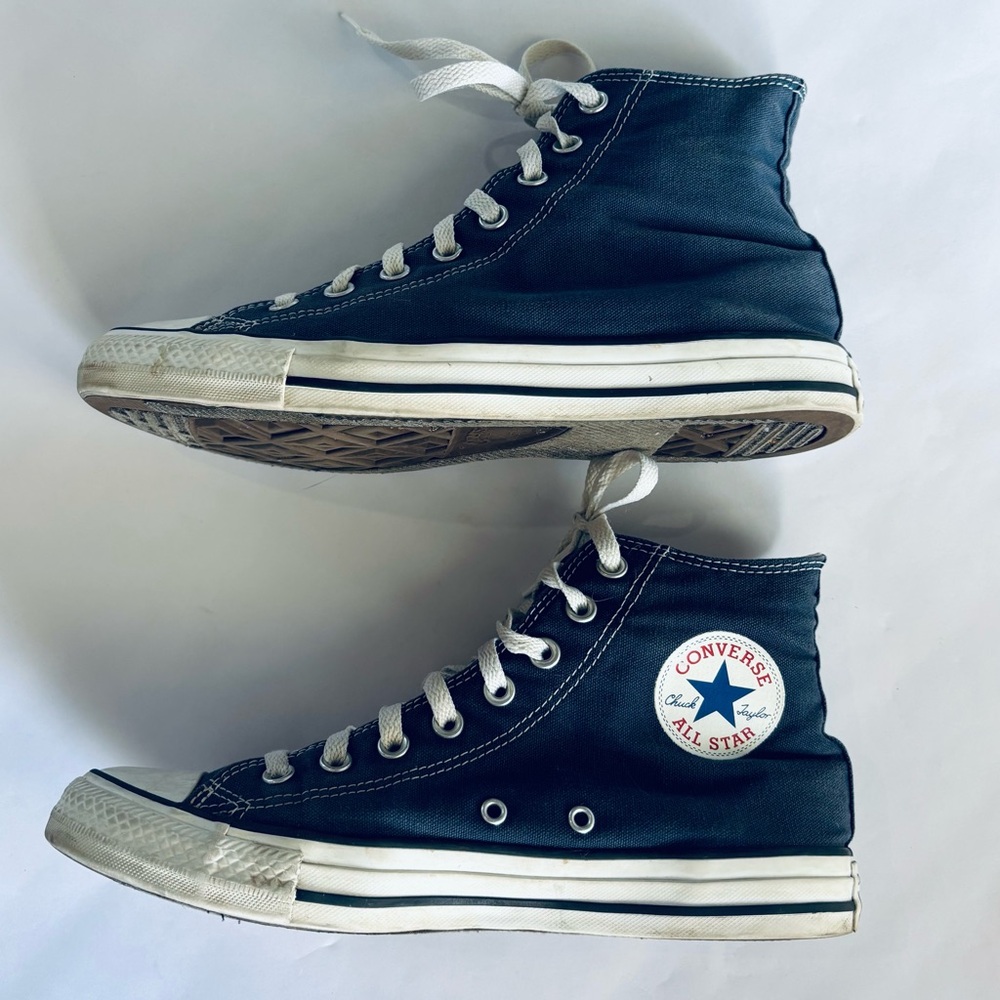 10 Converse Chuck Taylor HT Navy Blue hi-top Sneakers shoes unisex used GUC - Picture 4 of 8